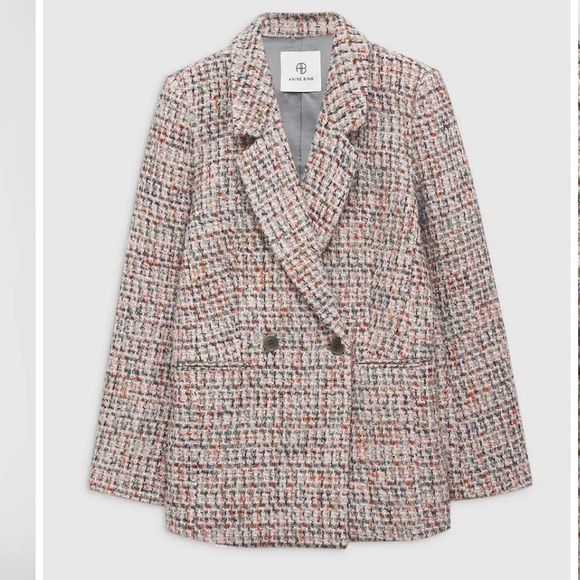 Anine Bing Diana Tweed Blazer Lavender Size Small NEW RARE - Picture 4 of 16